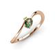 3 - Lucie Bold Oval Shape Lab Created Alexandrite and Round Peridot 2 Stone Promise Ring 