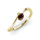 3 - Lucie Bold Oval Cut Red Garnet and Round Peridot 2 Stone Promise Ring 