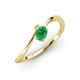 3 - Lucie Bold Oval Cut Emerald and Round Peridot 2 Stone Promise Ring 