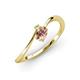 3 - Lucie Bold Oval Cut Morganite and Round Peridot 2 Stone Promise Ring 