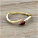 2 - Lucie Bold Oval Cut Red Garnet and Round Pink Sapphire 2 Stone Promise Ring 