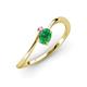 3 - Lucie Bold Oval Cut Emerald and Round Pink Sapphire 2 Stone Promise Ring 