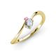 3 - Lucie Bold Oval Cut White Sapphire and Round Pink Sapphire 2 Stone Promise Ring 