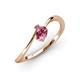 3 - Lucie Bold Oval Cut and Round Pink Tourmaline 2 Stone Promise Ring 
