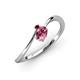 3 - Lucie Bold Oval Cut Pink Tourmaline and Round Red Garnet 2 Stone Promise Ring 