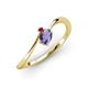 3 - Lucie Bold Oval Cut Iolite and Round Ruby 2 Stone Promise Ring 