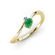 3 - Lucie Bold Oval Cut Emerald and Round Tanzanite 2 Stone Promise Ring 