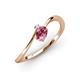 3 - Lucie Bold Oval Cut Pink Tourmaline and Round White Sapphire 2 Stone Promise Ring 