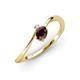 3 - Lucie Bold Oval Cut Red Garnet and Round White Sapphire 2 Stone Promise Ring 