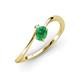 3 - Lucie Bold Oval Cut Emerald and Round White Sapphire 2 Stone Promise Ring 
