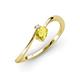 3 - Lucie Bold Oval Cut Yellow Sapphire and Round White Sapphire 2 Stone Promise Ring 