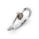 3 - Lucie Bold Oval Cut Smoky Quartz and Round White Sapphire 2 Stone Promise Ring 