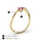 4 - Lucie Bold Oval Cut Pink Tourmaline and Round Black Diamond 2 Stone Promise Ring 