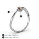 4 - Lucie Bold Oval Cut Smoky Quartz and Round Black Diamond 2 Stone Promise Ring 