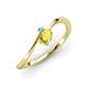 3 - Lucie Bold Oval Cut Yellow Sapphire and Round Blue Topaz 2 Stone Promise Ring 