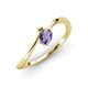 3 - Lucie Bold Oval Cut Iolite and Round Citrine 2 Stone Promise Ring 