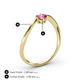 4 - Lucie Bold Oval Cut Pink Tourmaline and Round Iolite 2 Stone Promise Ring 