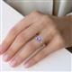 5 - Lucie Bold Oval Cut and Round Tanzanite 2 Stone Promise Ring 