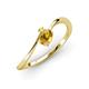 3 - Lucie Bold Oval Cut Citrine and Round Yellow Sapphire 2 Stone Promise Ring 