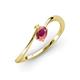 3 - Lucie Bold Oval Cut Rhodolite Garnet and Round Yellow Sapphire 2 Stone Promise Ring 