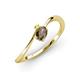 3 - Lucie Bold Oval Cut Smoky Quartz and Round Yellow Sapphire 2 Stone Promise Ring 