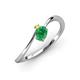 3 - Lucie Bold Oval Cut Emerald and Round Yellow Sapphire 2 Stone Promise Ring 