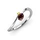 3 - Lucie Bold Oval Cut Red Garnet and Round Yellow Sapphire 2 Stone Promise Ring 