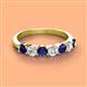 2 - Kathleen 3.40 mm Round Blue Sapphire and Diamond 7 Stone Wedding Band 