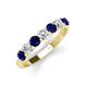 3 - Kathleen 3.40 mm Round Blue Sapphire and Diamond 7 Stone Wedding Band 