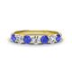 1 - Kathleen 3.40 mm Round Tanzanite and Diamond 7 Stone Wedding Band 