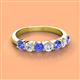 2 - Kathleen 3.40 mm Round Tanzanite and Diamond 7 Stone Wedding Band 