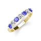 3 - Kathleen 3.40 mm Round Tanzanite and Diamond 7 Stone Wedding Band 