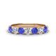 1 - Kathleen 3.40 mm Round Tanzanite and Diamond 7 Stone Wedding Band 