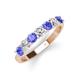 3 - Kathleen 3.40 mm Round Tanzanite and Diamond 7 Stone Wedding Band 