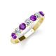 3 - Kathleen 3.40 mm Round Amethyst and Diamond 7 Stone Wedding Band 