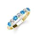 3 - Kathleen 3.40 mm Round Blue Topaz and Diamond 7 Stone Wedding Band 