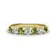 1 - Kathleen 3.40 mm Round Peridot and Diamond 7 Stone Wedding Band 