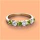 2 - Kathleen 3.40 mm Round Peridot and Diamond 7 Stone Wedding Band 