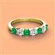 2 - Kathleen 3.40 mm Round Emerald and Diamond 7 Stone Wedding Band 