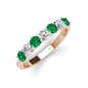 3 - Kathleen 3.40 mm Round Emerald and Diamond 7 Stone Wedding Band 