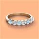 2 - Kathleen 3.40 mm Round Aquamarine and Diamond 7 Stone Wedding Band 