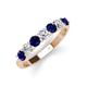 3 - Kathleen 3.40 mm Round Blue Sapphire and Diamond 7 Stone Wedding Band 