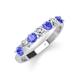 3 - Kathleen 3.40 mm Round Tanzanite and Diamond 7 Stone Wedding Band 