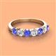 2 - Kathleen 3.40 mm Round Tanzanite and Diamond 7 Stone Wedding Band 