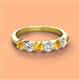 2 - Kathleen 3.40 mm Round Citrine and Diamond 7 Stone Wedding Band 