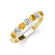 3 - Kathleen 3.40 mm Round Citrine and Diamond 7 Stone Wedding Band 