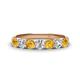 1 - Kathleen 3.40 mm Round Citrine and Diamond 7 Stone Wedding Band 