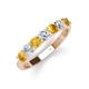 3 - Kathleen 3.40 mm Round Citrine and Diamond 7 Stone Wedding Band 