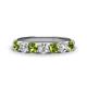 1 - Kathleen 3.40 mm Round Peridot and Diamond 7 Stone Wedding Band 