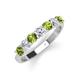 3 - Kathleen 3.40 mm Round Peridot and Diamond 7 Stone Wedding Band 